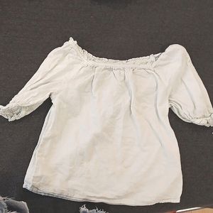 Blue off the shoulder h&m kids shirts size 11/12